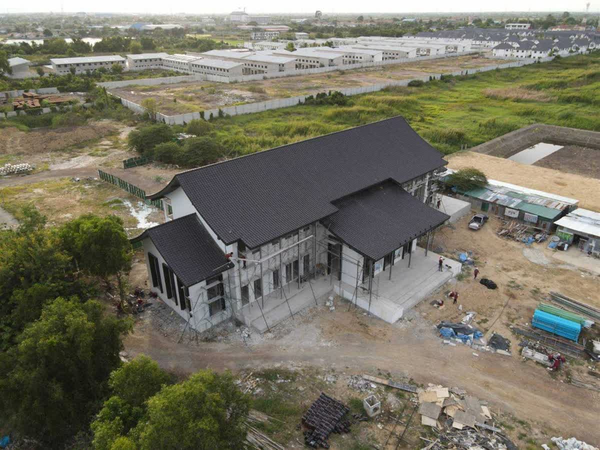 ภาพมุมสูงระหว่างก่อสร้าง