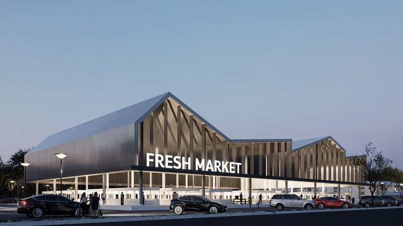 ภาพ 3D ตลาดสด Fresh Market มุมมองหน้าโครงการ