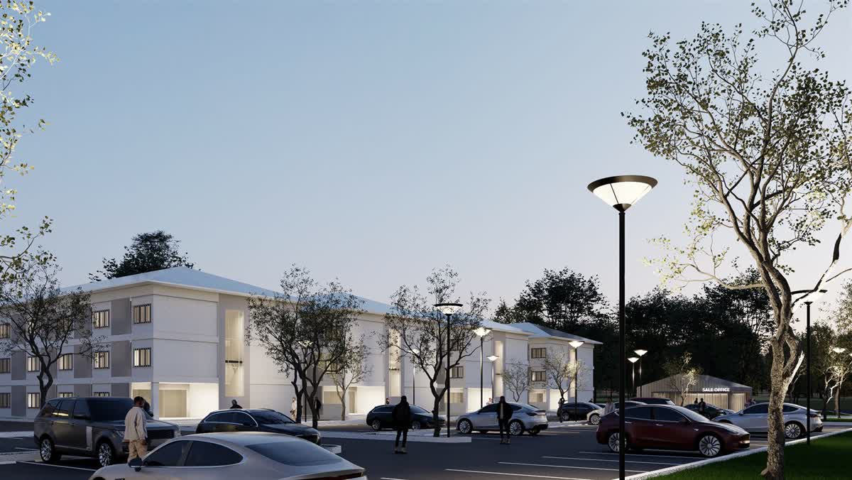 ภาพ 3D อาคารหอพักและสำนักงานขาย (Sale Office)