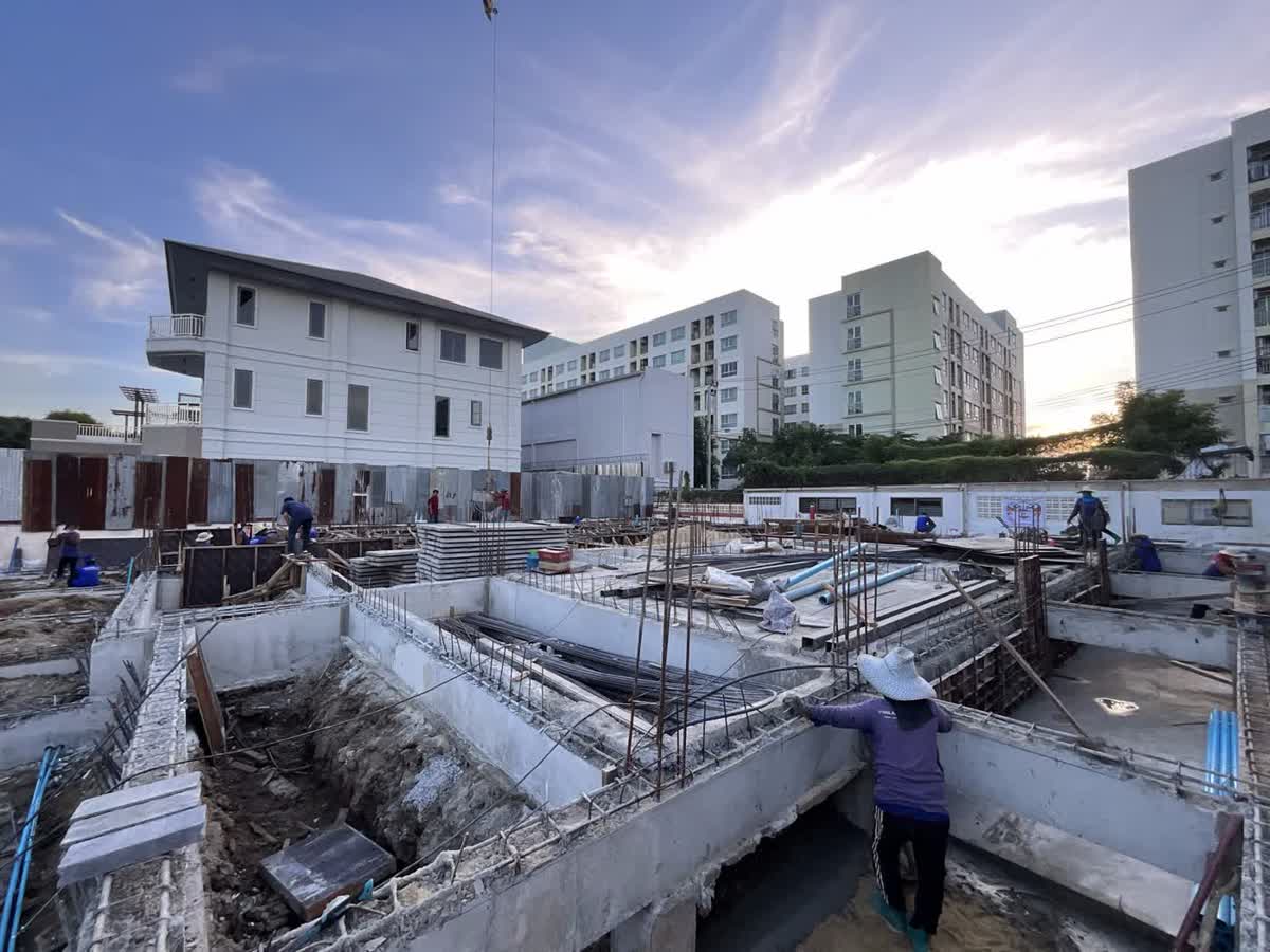 แนวคานคอดินและฐานรากทั้งผังหลังถอดแบบ