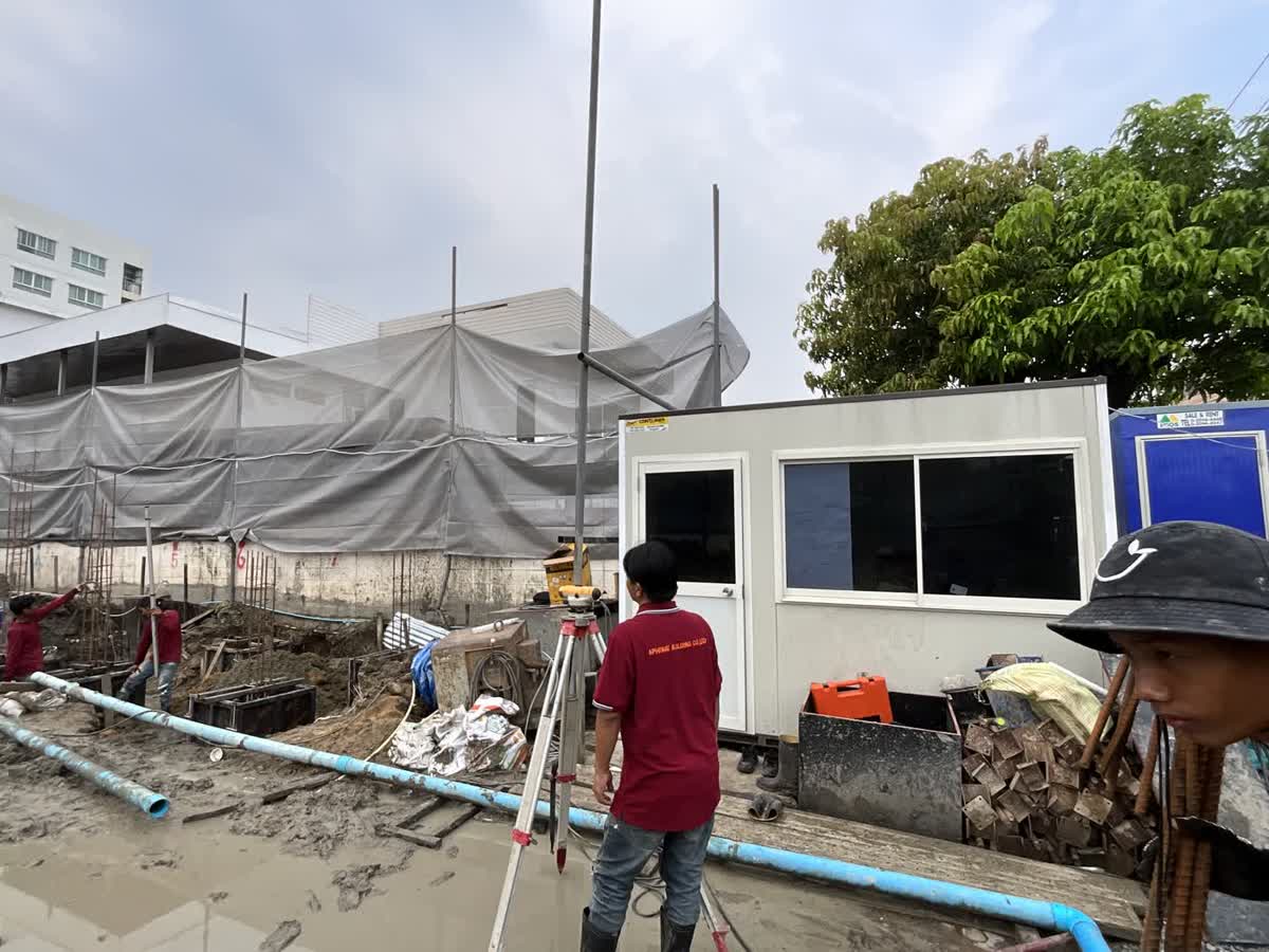 สำนักงานสนามและกล้องระดับหน้างานช่วงงานฐานราก