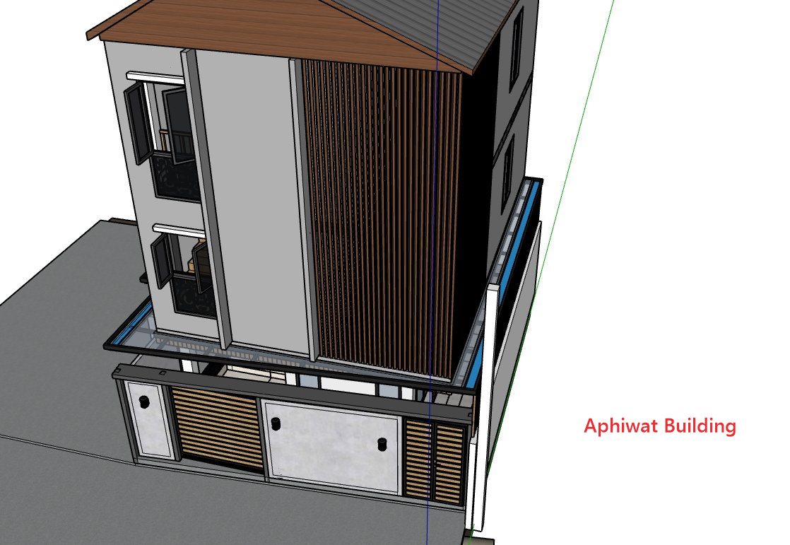 แบบ 3D มุมสูงบ้าน 3 ชั้น