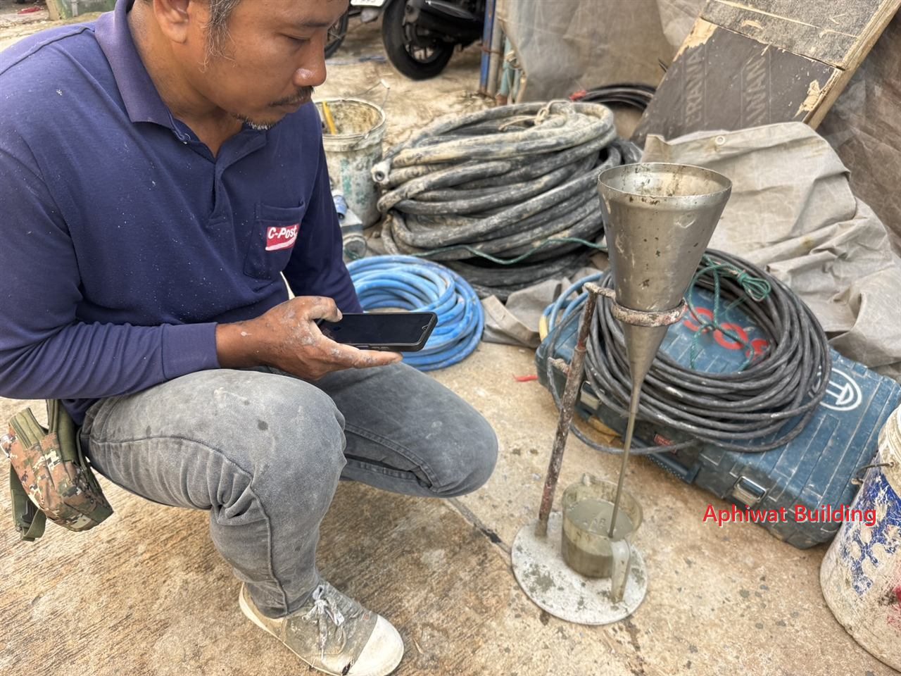 ทดสอบคอนกรีตหน้างาน — ภาพหน้างาน 1 บ้าน 3 ชั้น ย่านสุขุมวิท
