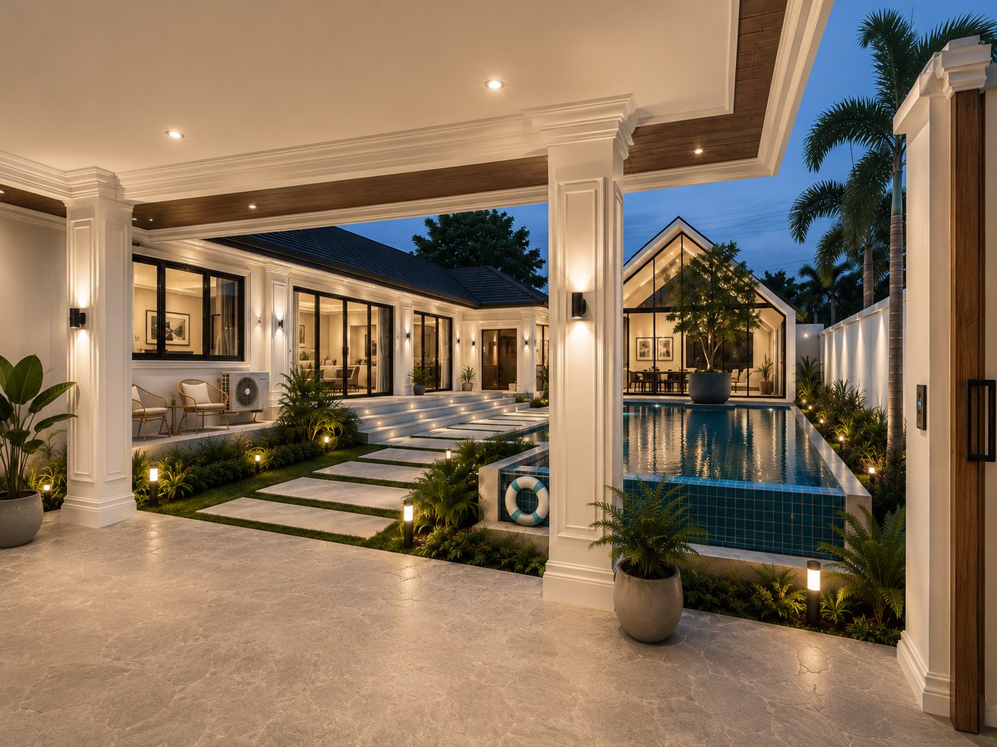 ออกแบบ Pool Villa หรู 29 หลัง พร้อมคลับเฮ้า โครงการจัดสรร 10 ไร่ พัทยา ชลบุรี — อภิวัฒน์ บิวดิ้ง